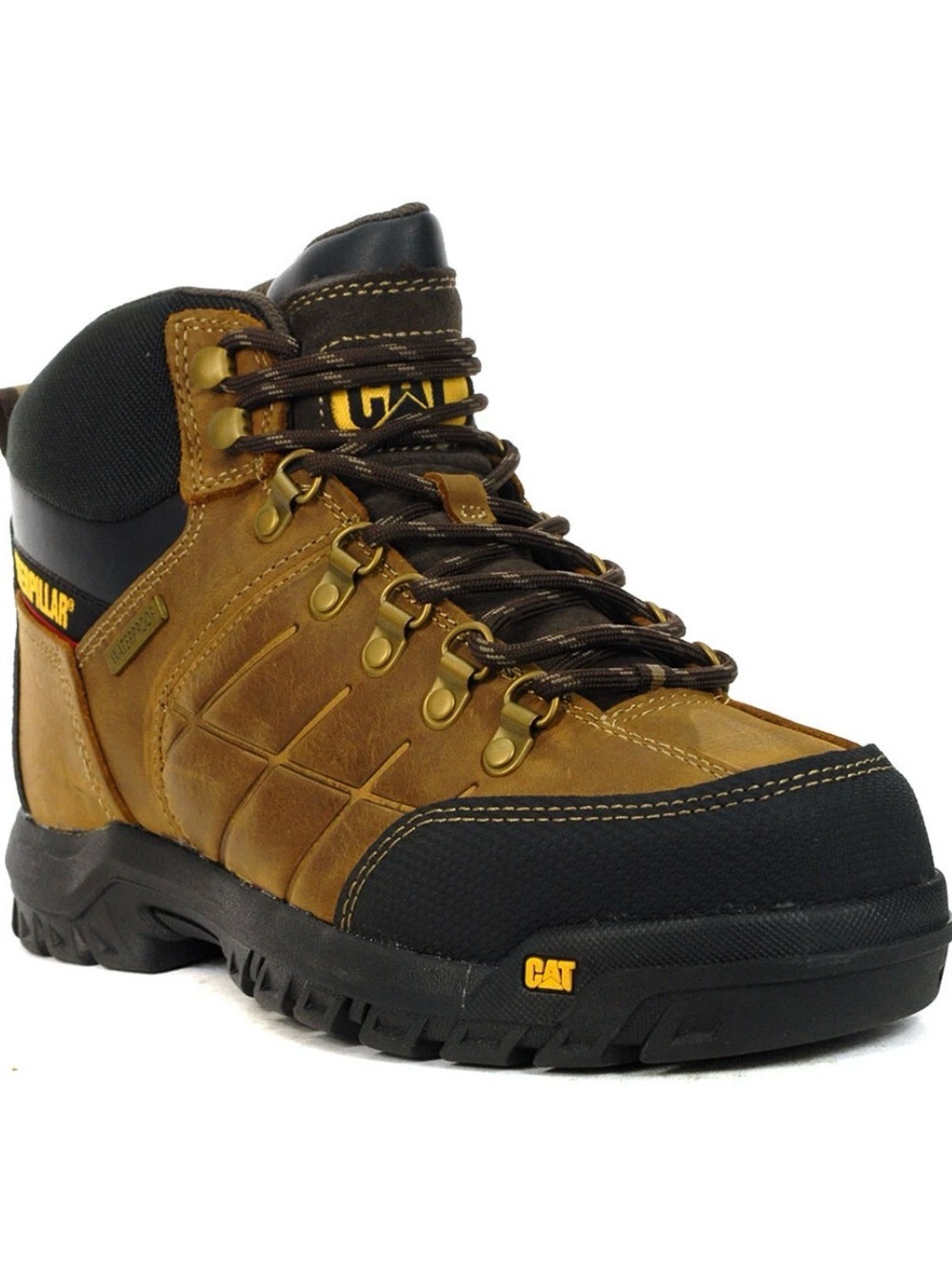 Caterpillar Men's Threshold Brown Waterproof Work Boots Size US 8